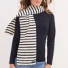 SAINT JAMES Echarpe Rayée Scarf - En Pure Laine Vierge (ECRU/MARINE) 2 SAINT JAMES Echarpe Rayée Scarf - En Pure Laine Vierge (ECRU/MARINE) -Chic Marin Soldes 1409 ECRU MARINE E shop BD 3