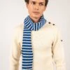 SAINT JAMES Echarpe Rayée Scarf - En Pure Laine Vierge (GITANE/ECRU) -Chic Marin Soldes 1409 SU GITANE ECRU E Shop BD 01