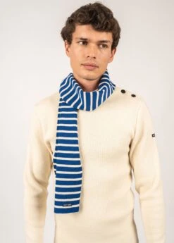 SAINT JAMES Echarpe Rayée Scarf - En Pure Laine Vierge (GITANE/ECRU)