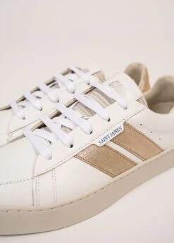 Baskettes Femme Asymétriques - SAINT JAMES X Caval (BLANC/NACRE) -Chic Marin Soldes 1431 BLANC NACRE 007