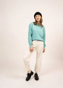 SAINT JAMES Sweat En Coton Lola - à Coudières Cœur (JADE/ECUME)