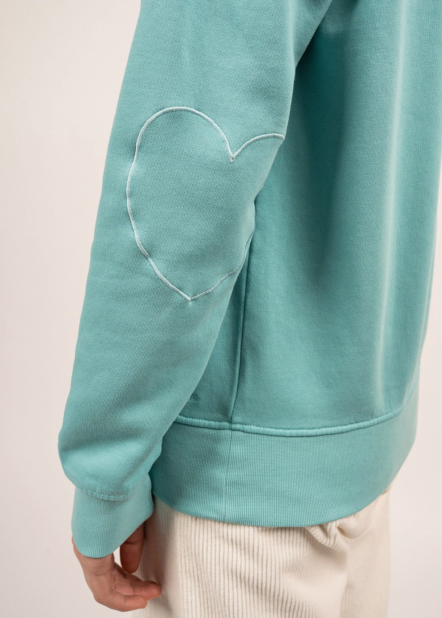 SAINT JAMES Sweat En Coton Lola - à Coudières Cœur (JADE/ECUME) 7 SAINT JAMES Sweat En Coton Lola - à Coudières Cœur (JADE/ECUME) - Image 5