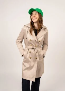 SAINT JAMES Trench à Capuche Ste Honorine - En Gabardine De Coton (PLAGE)