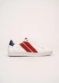 Baskets Homme Asymétriques - SAINT JAMES X Caval (BLANC/ROUGE) -Chic Marin Soldes 1701 BLANC ROUGE 04