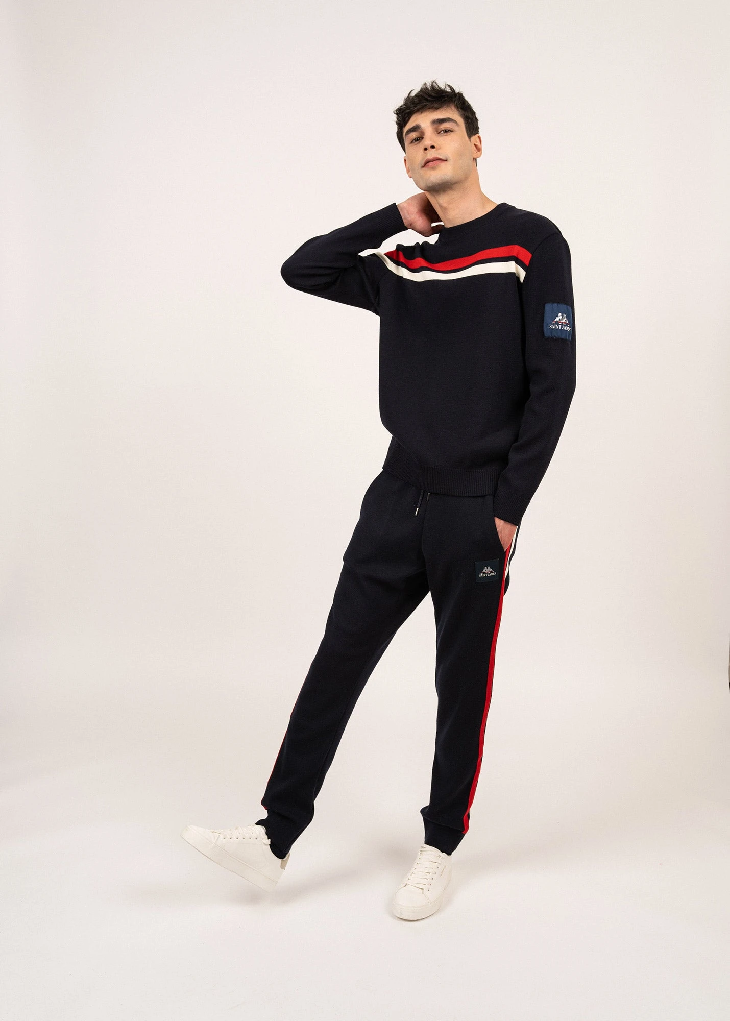 Pull à Rayures Placées En Laine Malherbe - SAINT JAMES X Kappa (NAVY/ECUME/TULIPE) 3 Pull à Rayures Placées En Laine Malherbe - SAINT JAMES X Kappa (NAVY/ECUME/TULIPE)