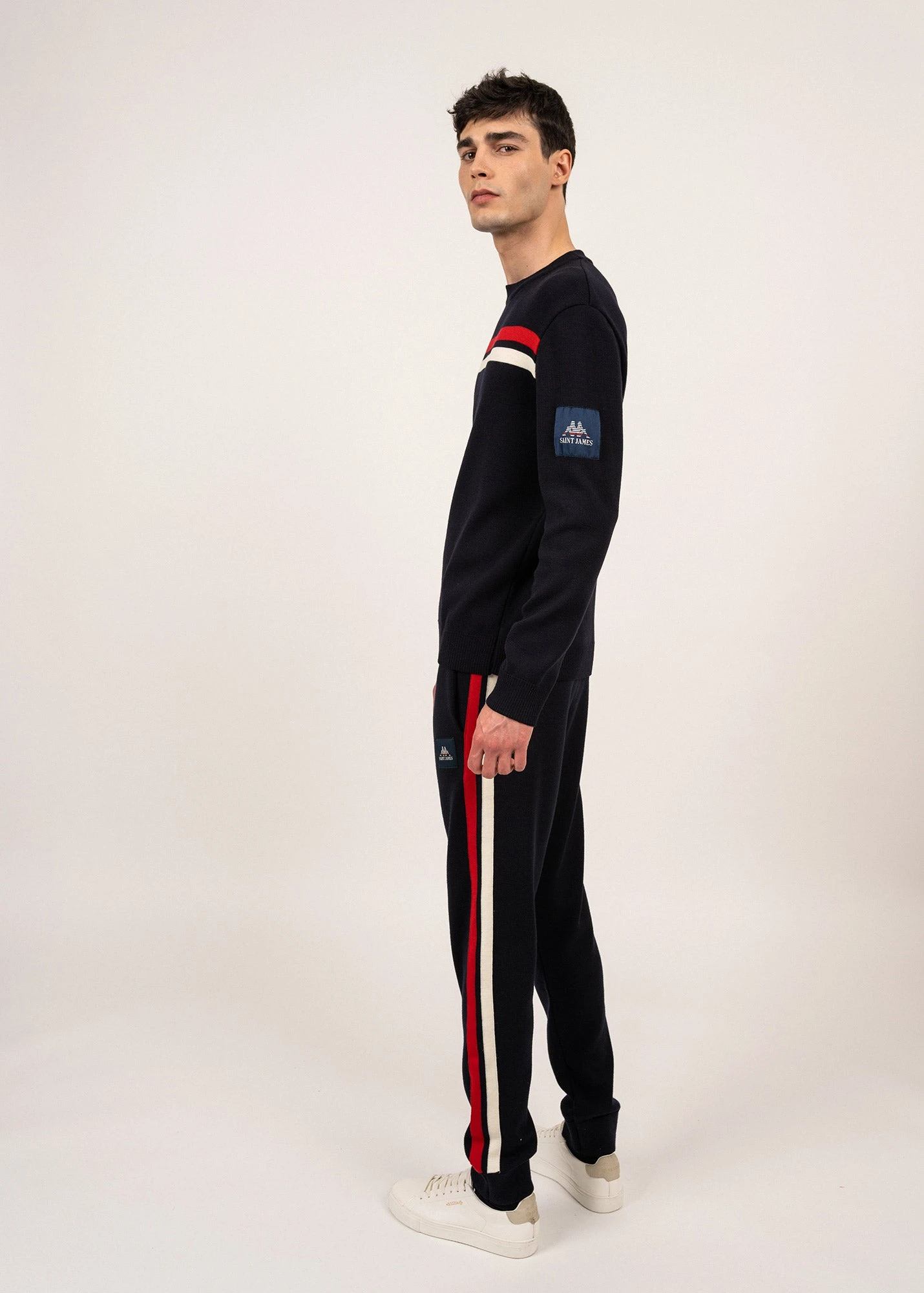 Pull à Rayures Placées En Laine Malherbe - SAINT JAMES X Kappa (NAVY/ECUME/TULIPE) 4 Pull à Rayures Placées En Laine Malherbe - SAINT JAMES X Kappa (NAVY/ECUME/TULIPE) - Image 2
