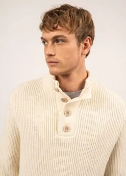 SAINT JAMES Pull à Col Montant Sare - En Laine (ECUME) 10 SAINT JAMES Pull à Col Montant Sare - En Laine (ECUME) -Chic Marin Soldes 1750 ECUME 04