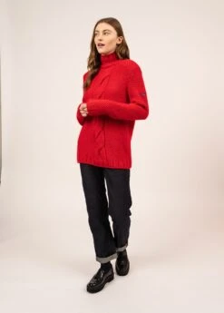 SAINT JAMES Pull En Laine Lescun - à Col Montant Et Détail Torsadé (TULIPE) -Chic Marin Soldes 1845 TULIPE 03