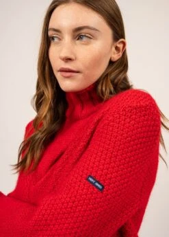 SAINT JAMES Pull En Laine Lescun - à Col Montant Et Détail Torsadé (TULIPE) -Chic Marin Soldes 1845 TULIPE 04