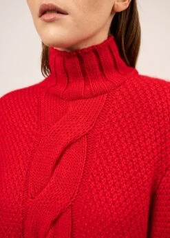 SAINT JAMES Pull En Laine Lescun - à Col Montant Et Détail Torsadé (TULIPE) -Chic Marin Soldes 1845 TULIPE 05