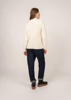 SAINT JAMES Pull En Laine Lescun - à Col Montant Et Détail Torsadé (BLANC D'HIVER) -Chic Marin Soldes 1845 5 BLANC D HIVER E SHop BD 02