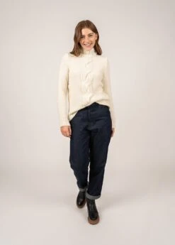 SAINT JAMES Pull En Laine Lescun - à Col Montant Et Détail Torsadé (BLANC D'HIVER) -Chic Marin Soldes 1845 5 BLANC D HIVER E SHop BD 03