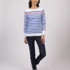 SAINT JAMES Marinière Naval - à Rayure Contrastée Lurex, En Coton Peigné (NEIGE/GITANE/TULIPE) 1 SAINT JAMES Marinière Naval - à Rayure Contrastée Lurex, En Coton Peigné (NEIGE/GITANE/TULIPE) -Chic Marin Soldes 1858 AA E shop BD 2