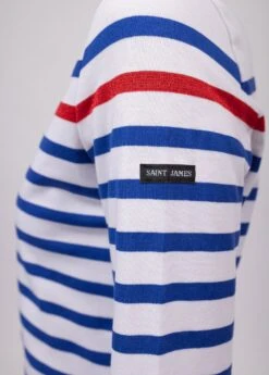 SAINT JAMES Marinière Naval - à Rayure Contrastée Lurex, En Coton Peigné (NEIGE/GITANE/TULIPE) -Chic Marin Soldes 1858 AA E shop BD 5