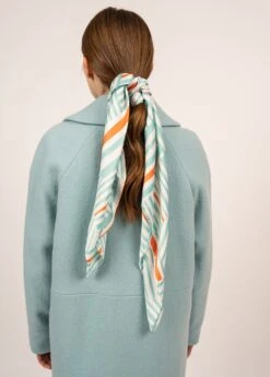 SAINT JAMES Foulard Carré Rayé - Multicolore (ECUME/JADE/ORANGE) -Chic Marin Soldes 1954 ECUME JADE ORANGE 03