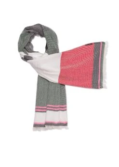 SAINT JAMES Foulard Rayé - En Coton Mélangé (VEGETAL/BLANC D'HIVER) 9 SAINT JAMES Foulard Rayé - En Coton Mélangé (VEGETAL/BLANC D'HIVER) -Chic Marin Soldes 1971 VEGETAL BLA HIV