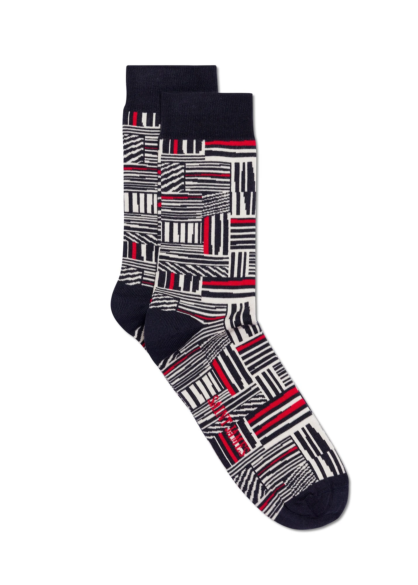 SAINT JAMES Chaussettes Rayées Géométriques - En Coton (MARINE/ECUME/TULIPE) 3 SAINT JAMES Chaussettes Rayées Géométriques - En Coton (MARINE/ECUME/TULIPE)