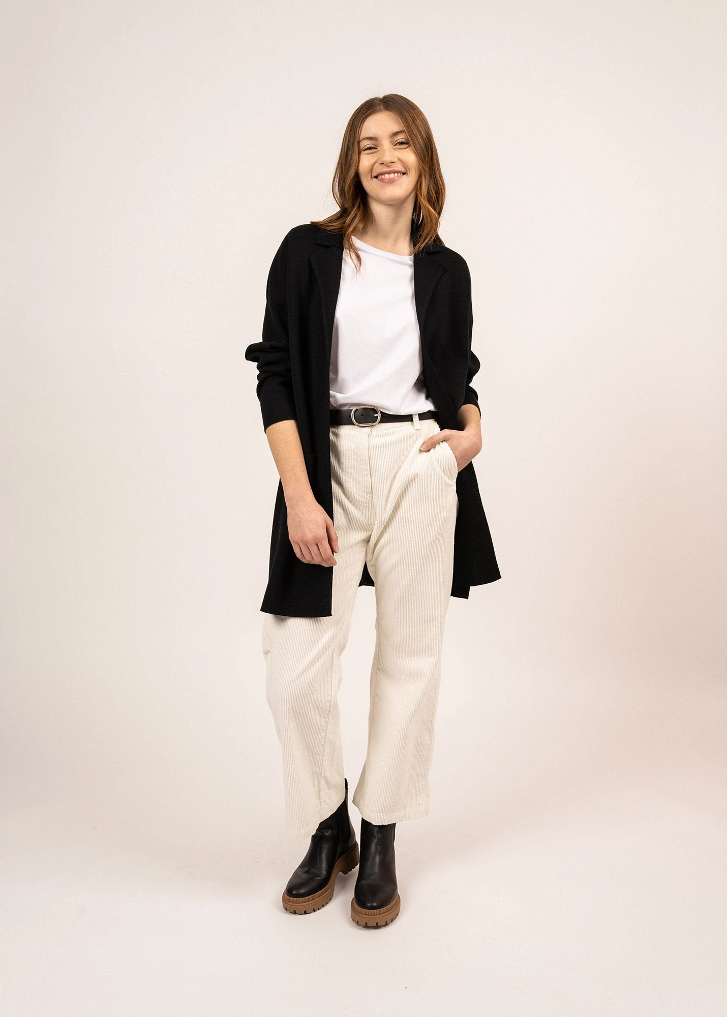 SAINT JAMES Veste Longue Biarritz Réédit - à Col Chemisier, En Laine (NOIR) 3 SAINT JAMES Veste Longue Biarritz Réédit - à Col Chemisier, En Laine (NOIR)