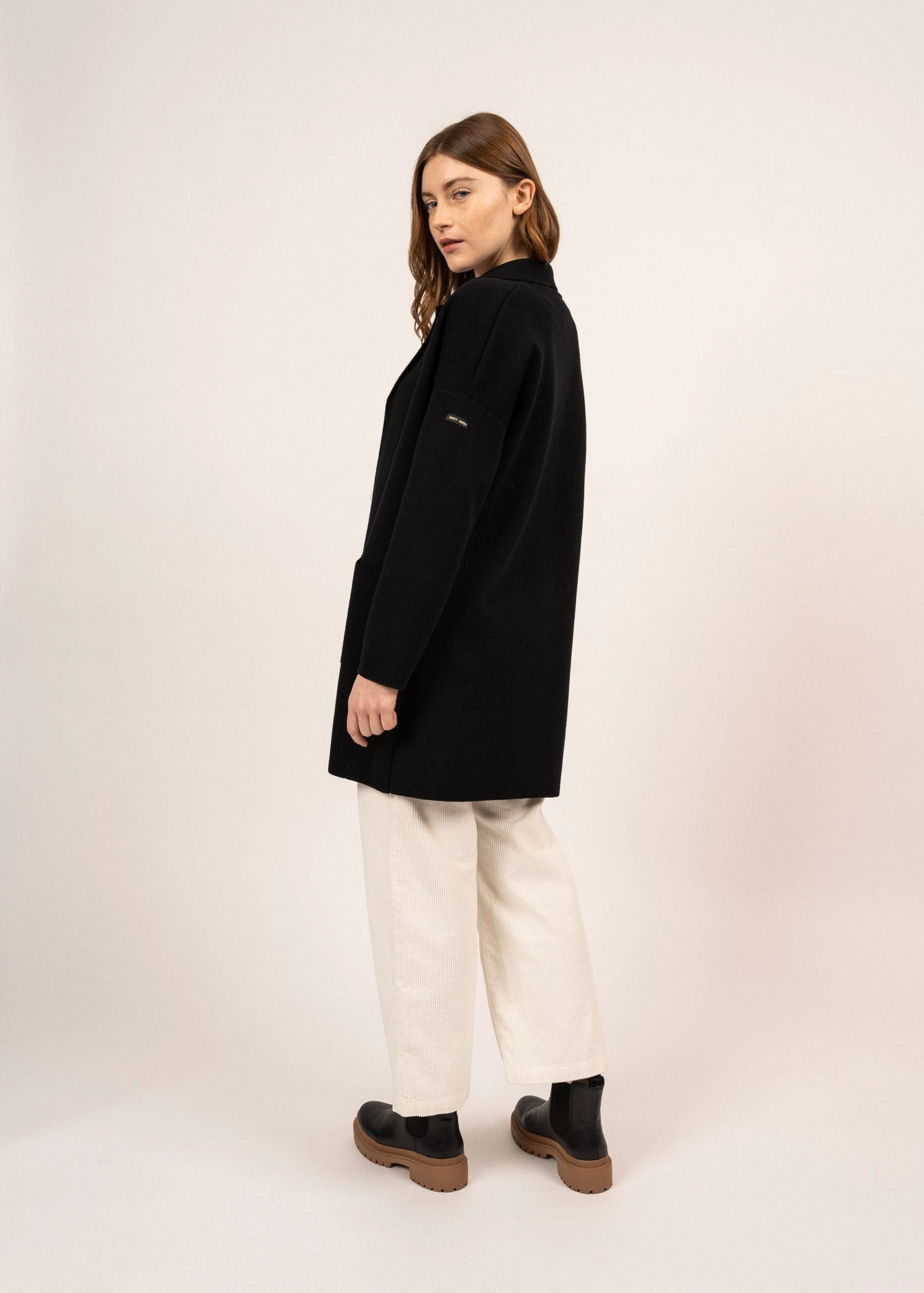 SAINT JAMES Veste Longue Biarritz Réédit - à Col Chemisier, En Laine (NOIR) 4 SAINT JAMES Veste Longue Biarritz Réédit - à Col Chemisier, En Laine (NOIR) - Image 2