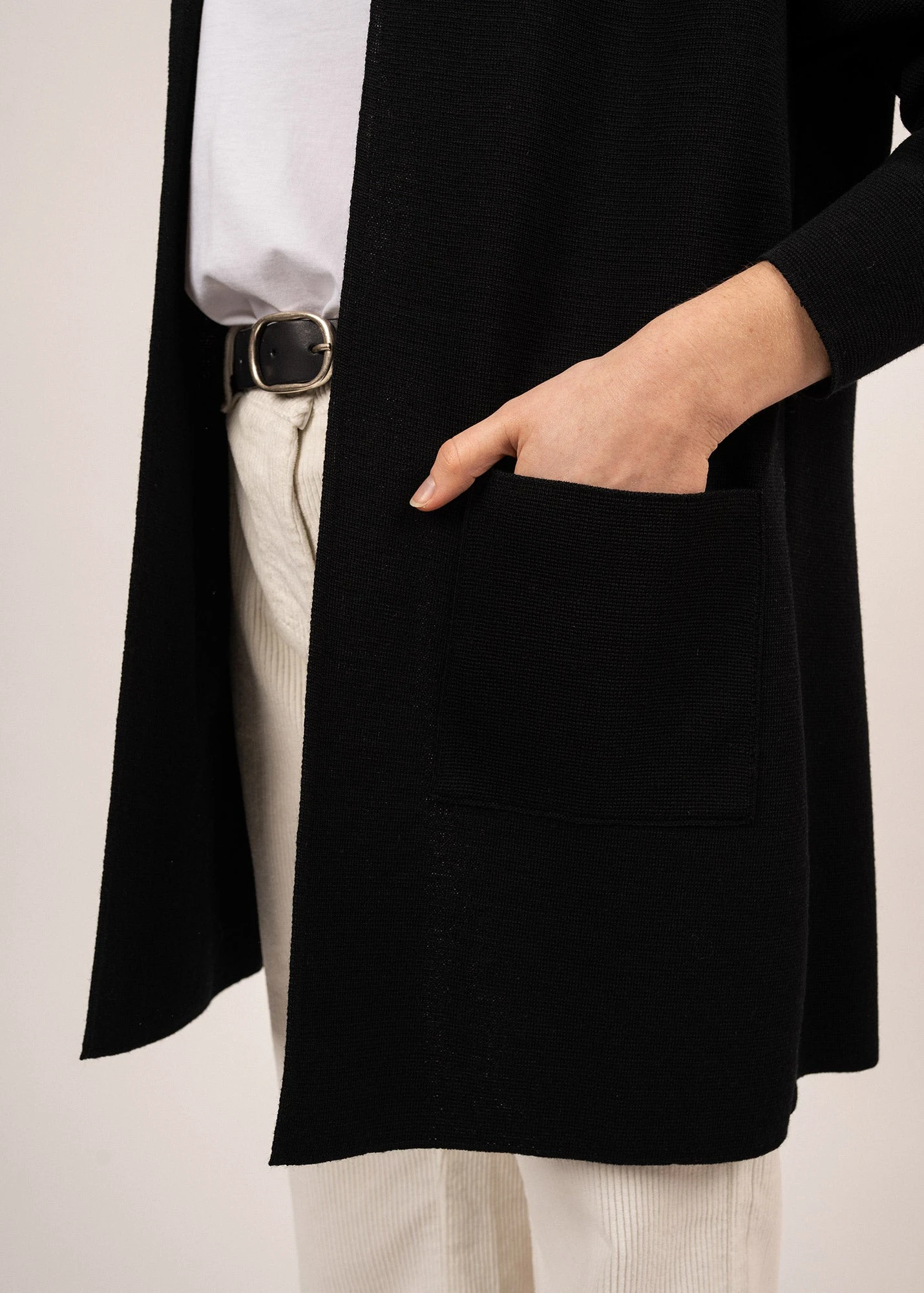 SAINT JAMES Veste Longue Biarritz Réédit - à Col Chemisier, En Laine (NOIR) 7 SAINT JAMES Veste Longue Biarritz Réédit - à Col Chemisier, En Laine (NOIR) - Image 5