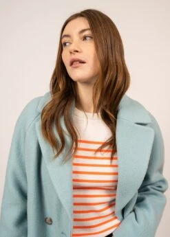 SAINT JAMES Manteau Long Croisé Ste Laurène - En Drap De Laine (JADE) -Chic Marin Soldes 2028 JADE 04