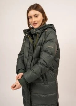 SAINT JAMES Doudoune Longue Ste Florine - à Capuche (VEGETAL) -Chic Marin Soldes 2037 VEGETAL 04
