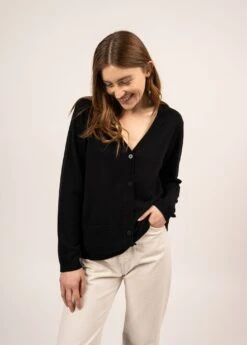 SAINT JAMES Gilet En Cachemire Ontario - à Col V (NOIR)