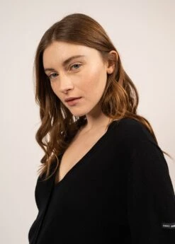 SAINT JAMES Gilet En Cachemire Ontario - à Col V (NOIR) -Chic Marin Soldes 2041 NOIR 04