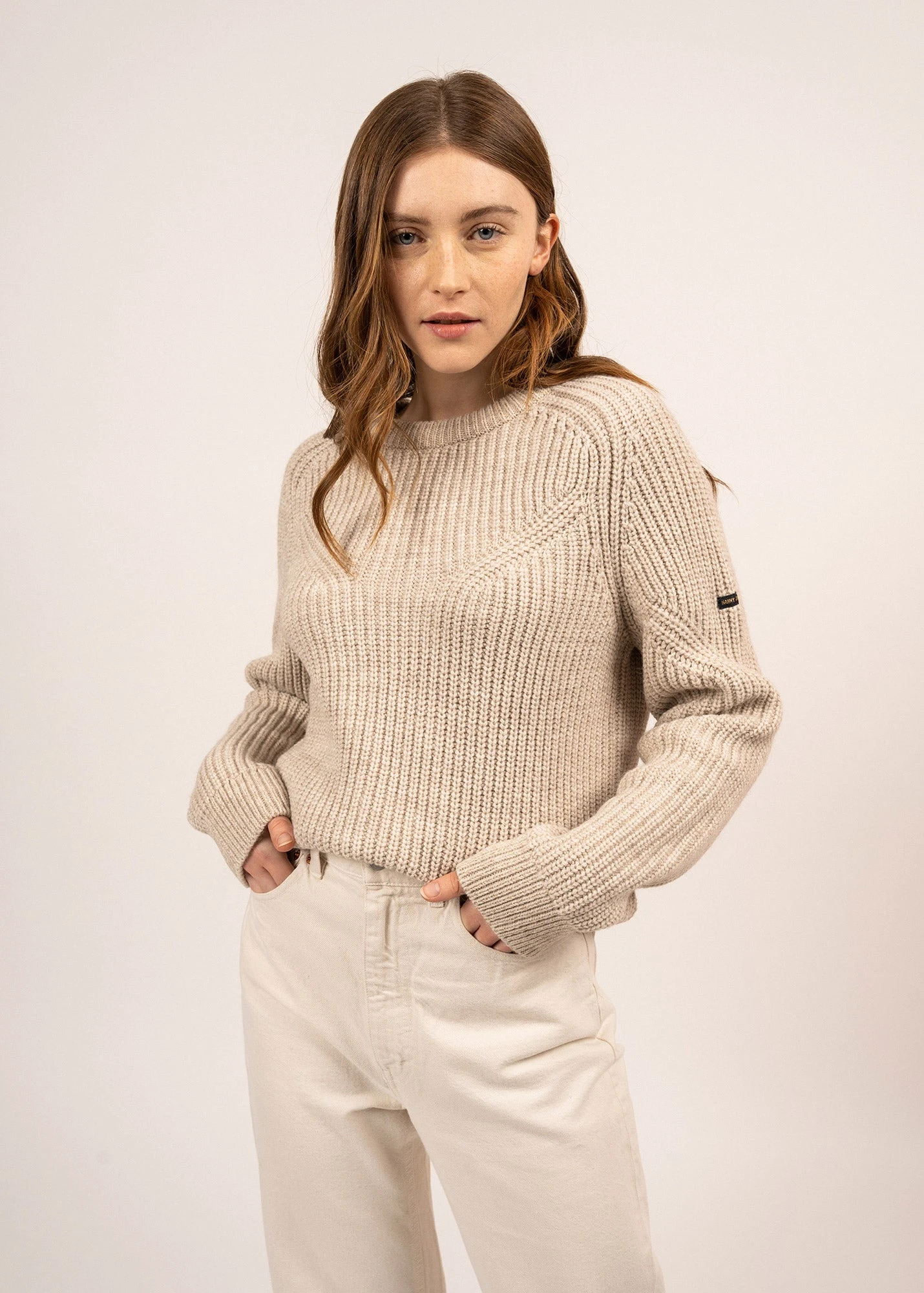 SAINT JAMES Pull à Détails Lurex Victoria - En Laine Mélangée (NATUREL/CHAMPAGNE) 3 SAINT JAMES Pull à Détails Lurex Victoria - En Laine Mélangée (NATUREL/CHAMPAGNE)