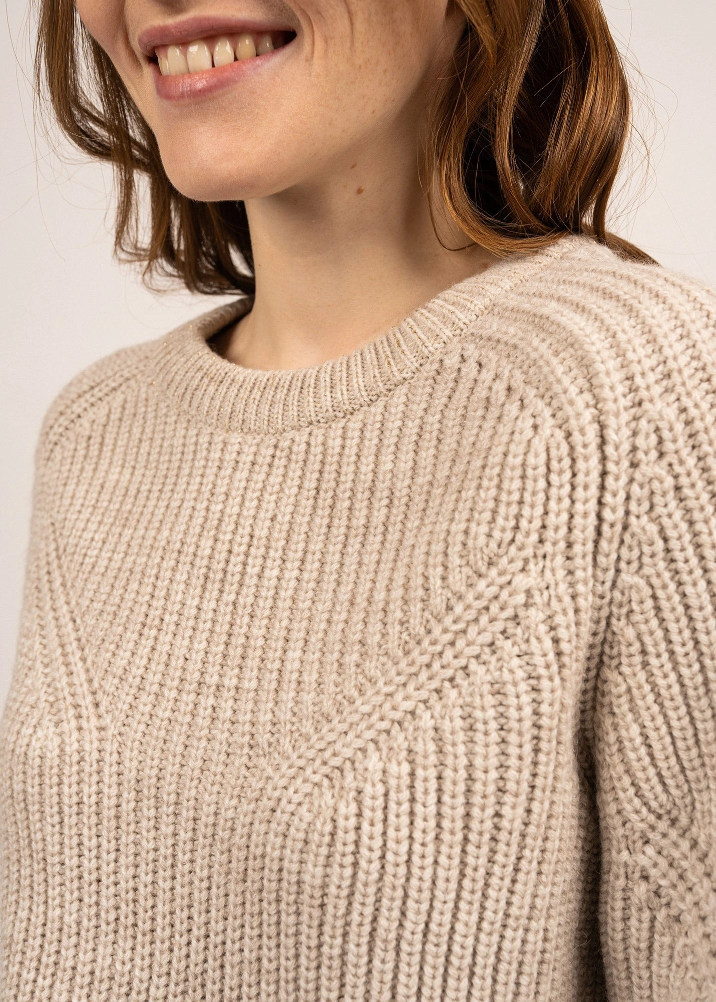 SAINT JAMES Pull à Détails Lurex Victoria - En Laine Mélangée (NATUREL/CHAMPAGNE) 7 SAINT JAMES Pull à Détails Lurex Victoria - En Laine Mélangée (NATUREL/CHAMPAGNE) - Image 5