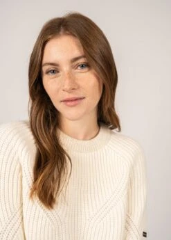 SAINT JAMES Pull à Détails Lurex Victoria - En Laine Mélangée (BLANC D'HIVER/CHAMPAGNE) -Chic Marin Soldes 2042 Q BLA D HIV CHAMPA E Shop BD 03