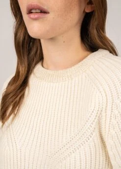SAINT JAMES Pull à Détails Lurex Victoria - En Laine Mélangée (BLANC D'HIVER/CHAMPAGNE) -Chic Marin Soldes 2042 Q BLA D HIV CHAMPA E Shop BD 04