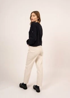 SAINT JAMES Pull Court En Laine Quebec - En Maille Structurée Et Manche Bouffante (NAVY) -Chic Marin Soldes 2045 NAVY 02