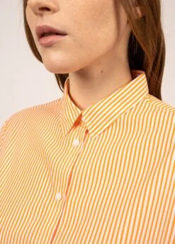 SAINT JAMES Chemise Rayée Florica - à Manches Longues, En Coton (BLANC/ORANGE) -Chic Marin Soldes 2050 BLANC ORANGE 05