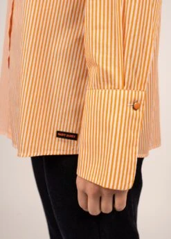 SAINT JAMES Chemise Rayée Florica - à Manches Longues, En Coton (BLANC/ORANGE) -Chic Marin Soldes 2050 BLANC ORANGE 06