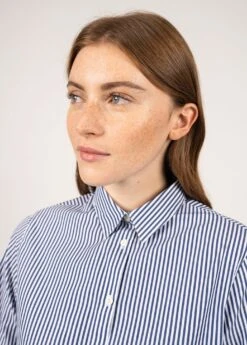 SAINT JAMES Chemise Rayée Florica - à Manches Longues, En Coton (BLANC/AMIRAL) -Chic Marin Soldes 2050 N2 BLANC AMIRAL E Shop BD 04