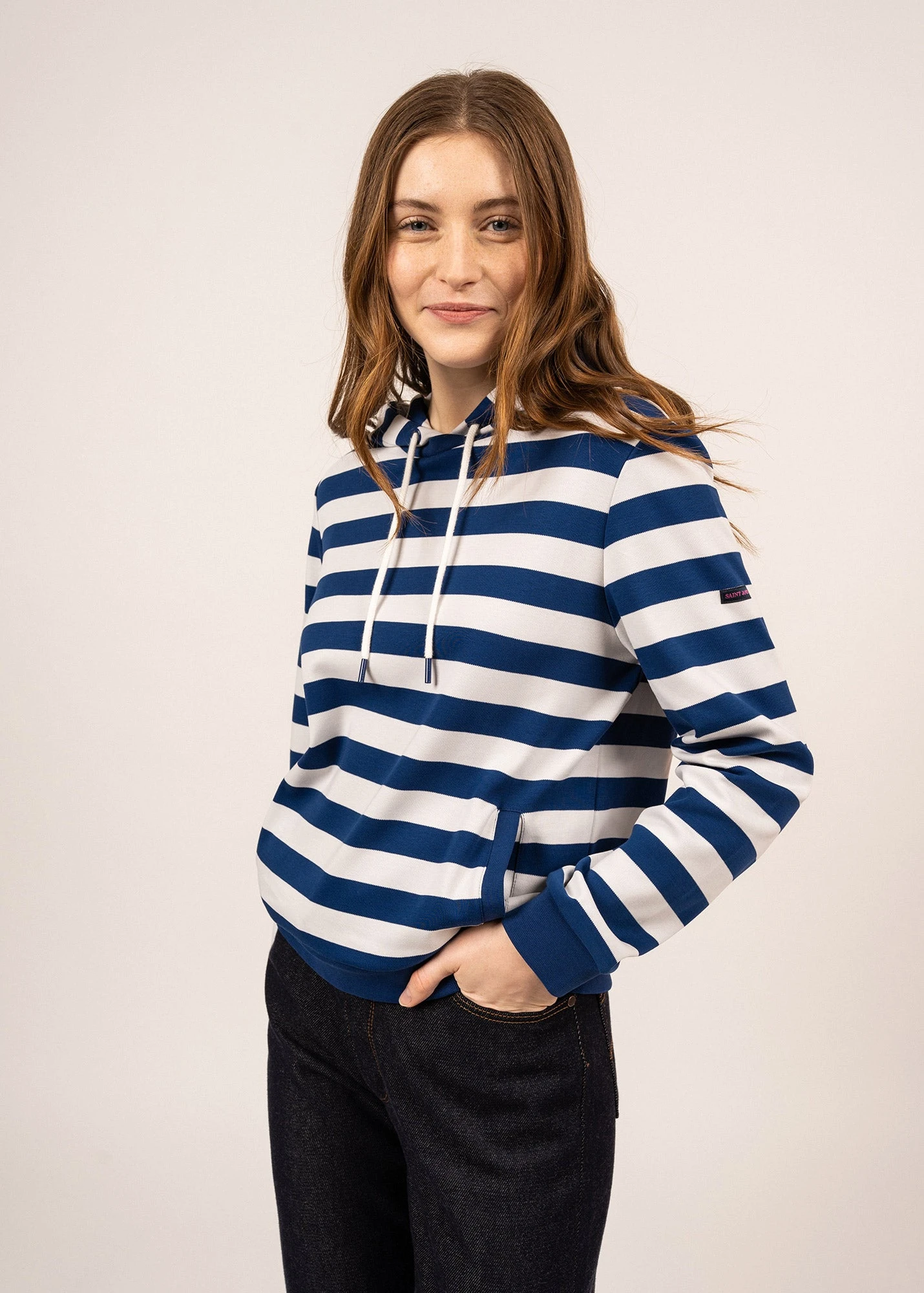 SAINT JAMES Sweat à Capuche Violetta - Rayé, En Coton (JAVA/BLANC D'HIVER) 3 SAINT JAMES Sweat à Capuche Violetta - Rayé, En Coton (JAVA/BLANC D'HIVER)