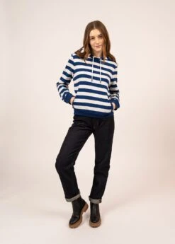 SAINT JAMES Sweat à Capuche Violetta - Rayé, En Coton (JAVA/BLANC D'HIVER) 9 SAINT JAMES Sweat à Capuche Violetta - Rayé, En Coton (JAVA/BLANC D'HIVER) -Chic Marin Soldes 2061 GITANE BLAN D HIV 03