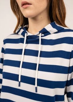 SAINT JAMES Sweat à Capuche Violetta - Rayé, En Coton (JAVA/BLANC D'HIVER) 11 SAINT JAMES Sweat à Capuche Violetta - Rayé, En Coton (JAVA/BLANC D'HIVER) -Chic Marin Soldes 2061 GITANE BLAN D HIV 05