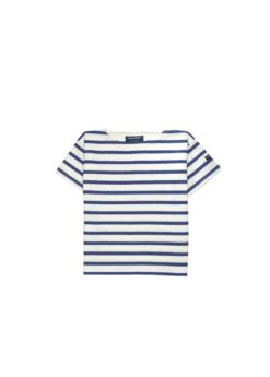 SAINT JAMES T-shirt Marinière Enfant Levant - En Coton Léger (ECRU/MARINE)