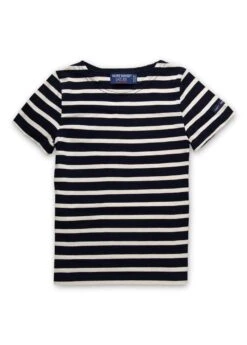 SAINT JAMES T-shirt Marinière Enfant Levant - En Coton Léger (MARINE/ECRU)