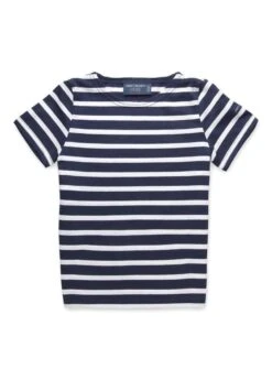 SAINT JAMES T-shirt Marinière Enfant Levant - En Coton Léger (MARINE/NEIGE)