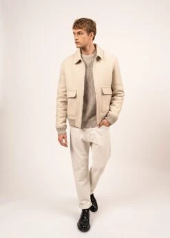 SAINT JAMES Blouson St Neo - à Col Chemise, En Drap De Laine (NATUREL) -Chic Marin Soldes 2077 NATUREL 03