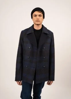 SAINT JAMES Caban à Carreaux St Nylson - En Drap De Laine (BLEU CHINE) 9 SAINT JAMES Caban à Carreaux St Nylson - En Drap De Laine (BLEU CHINE) -Chic Marin Soldes 2079 BLEU CH 04
