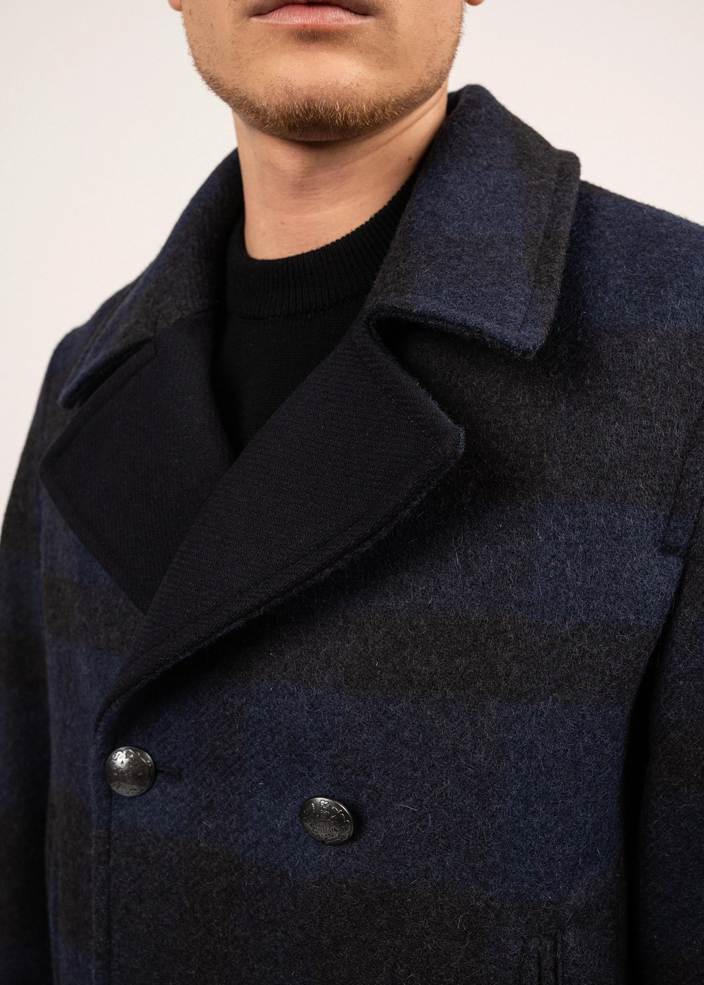 SAINT JAMES Caban à Carreaux St Nylson - En Drap De Laine (BLEU CHINE) 7 SAINT JAMES Caban à Carreaux St Nylson - En Drap De Laine (BLEU CHINE) - Image 5