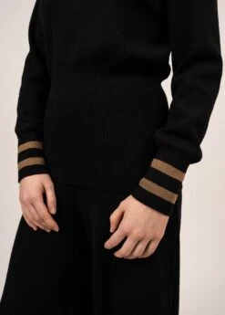 Pull En Laine à Manches Bouffantes Atyla - SAINT JAMES X Romain Brifault (NOIR/MALTE) -Chic Marin Soldes 2084 NOIR MALTE 05