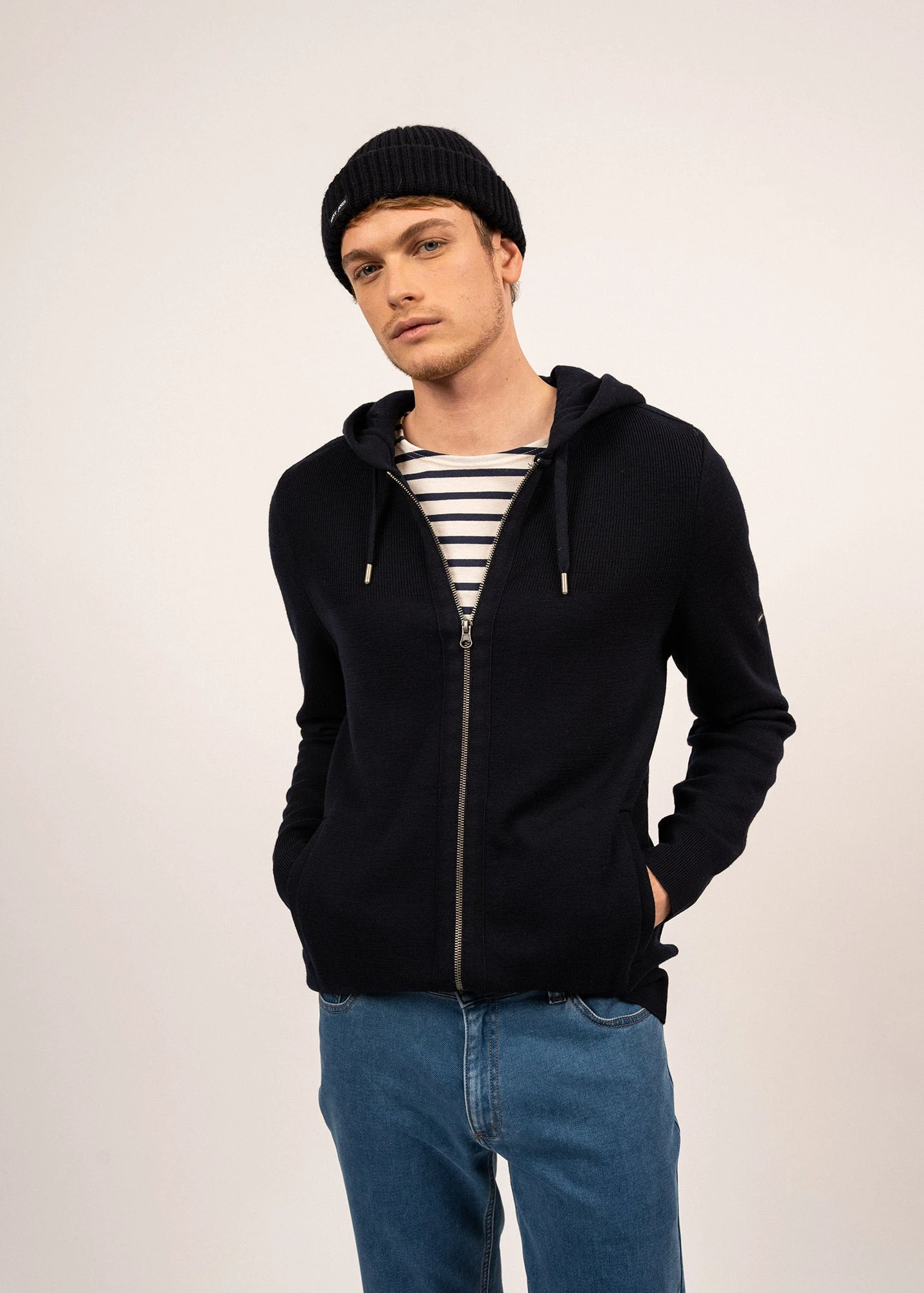 SAINT JAMES Veste à Capuche Saguenay - En Laine (NAVY) 3 SAINT JAMES Veste à Capuche Saguenay - En Laine (NAVY)