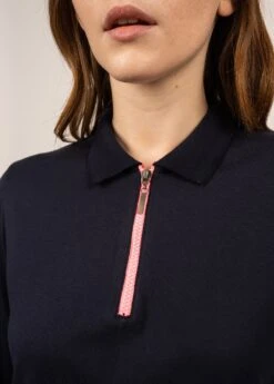 SAINT JAMES Polo En Coton Trinity - à Col Zippé Et Manches Longues (AMIRAL) -Chic Marin Soldes 2100 AMIRAL 05