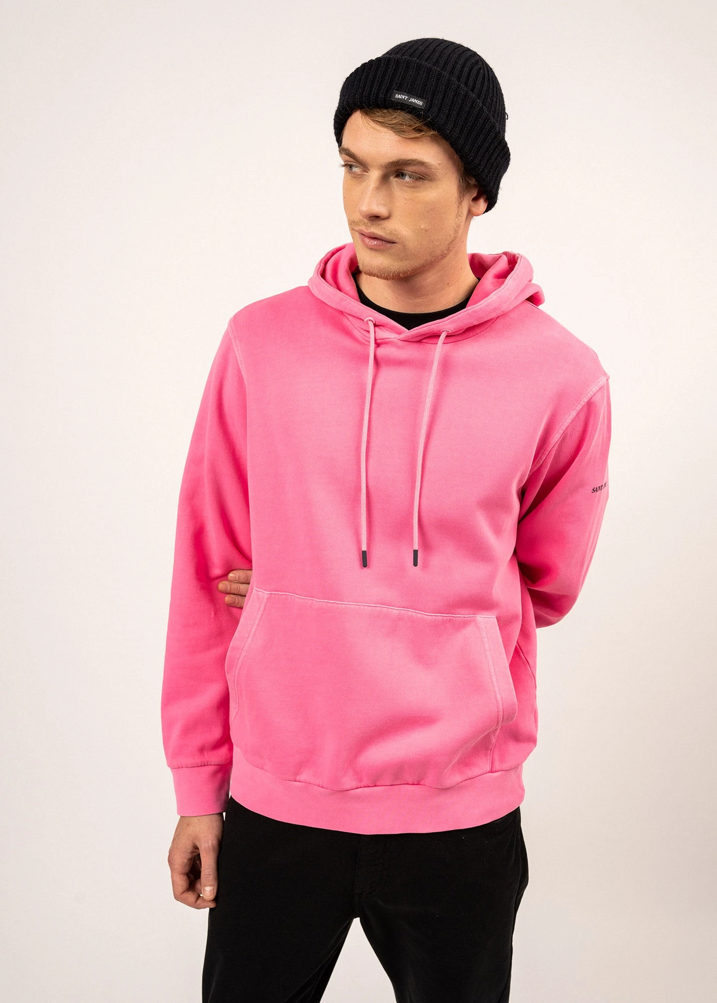 SAINT JAMES Sweat à Capuche Carlo - En Coton (ROSE FLUO) 5 SAINT JAMES Sweat à Capuche Carlo - En Coton (ROSE FLUO) - Image 3