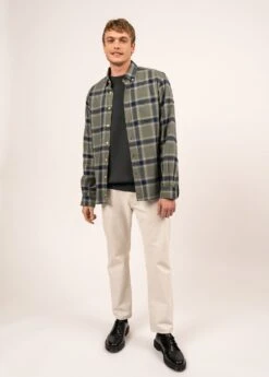 SAINT JAMES Chemise à Carreaux Mika - à Manches Longues, En Coton (VEGETAL/MARINE) -Chic Marin Soldes 2126 VEGETAL MARINE 03